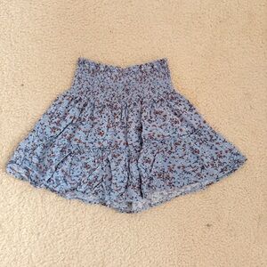 Pink and blue floral mini skirt